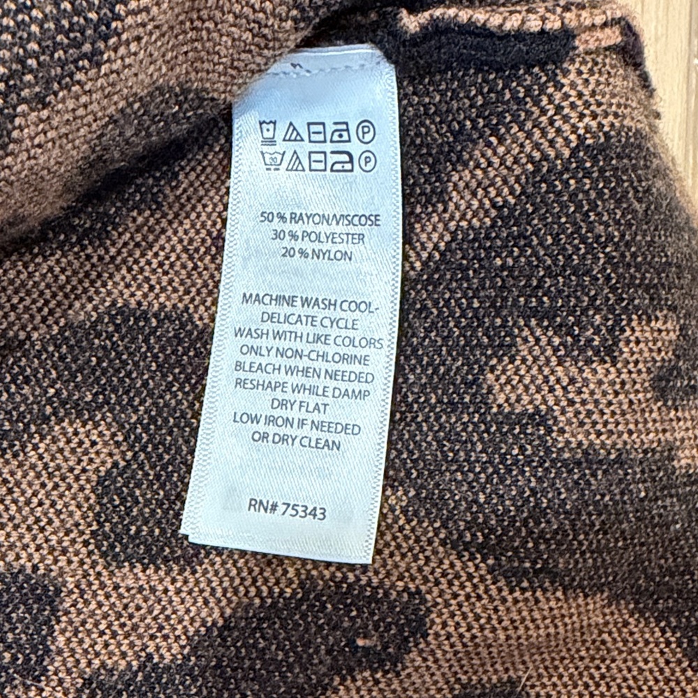 H by Halston Animal Print Hooded Sweater - Picture 4 of 4